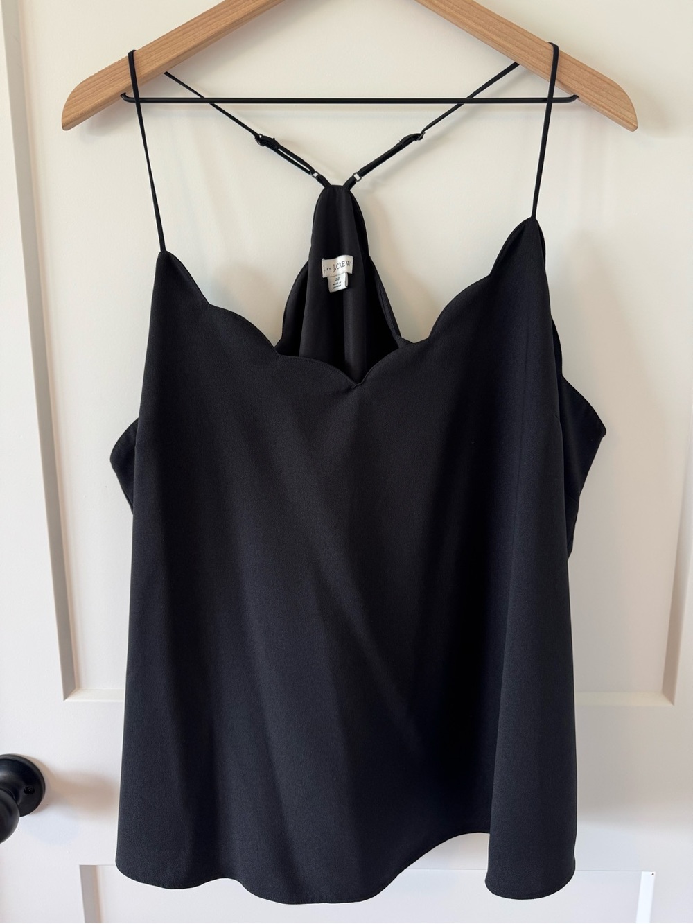 J. Crew Black Scallop-Edge Spaghetti Strap Camisole Size 20 or XXL